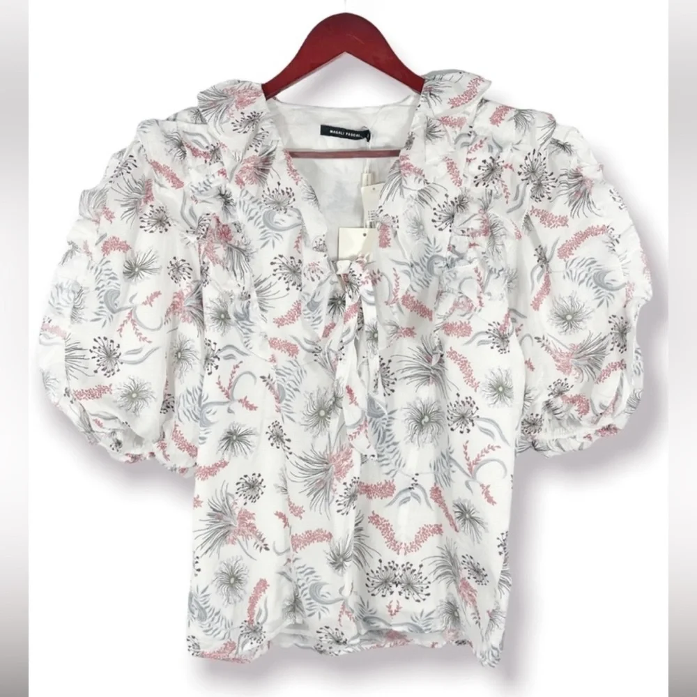 Magali Pascal Anthropologie Wildflower Ruffled Blouse Large